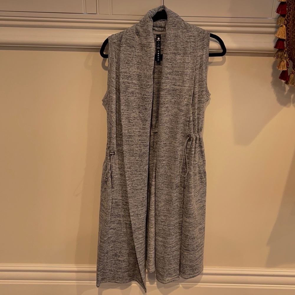 Gray Sleeveless Cardigan